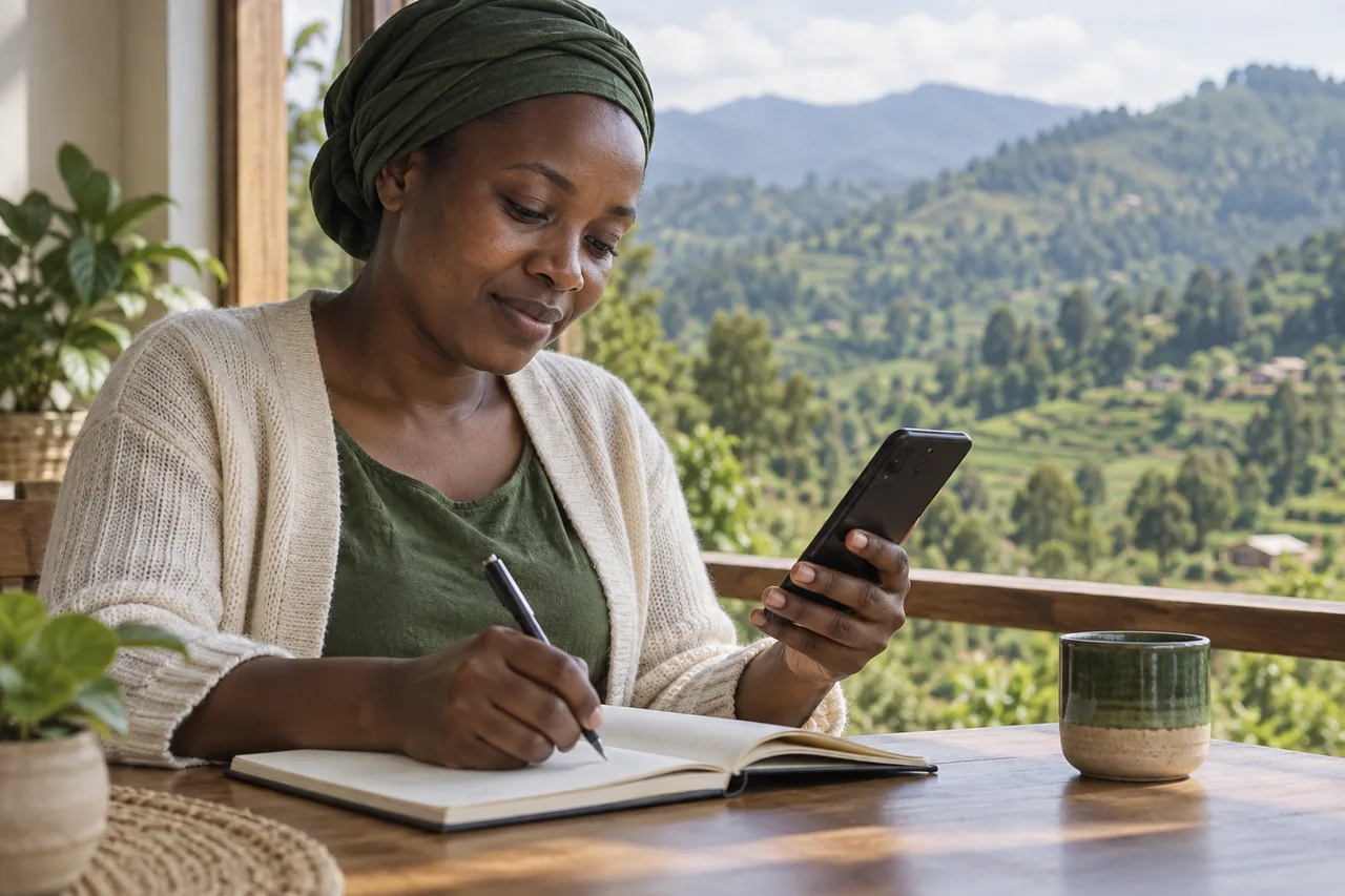 Umuntu ukoresha telefoni n’ikaye ategura ubutumwa